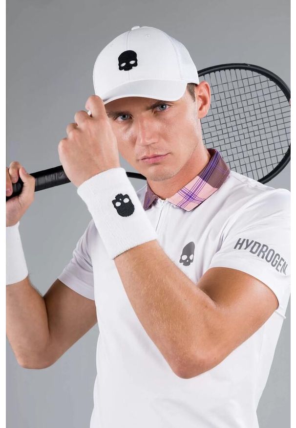 HYDROGEN - Koszulka Hydrogen TARTAN ZIPPED TECH POLO. Typ kołnierza: polo. Kolor: biały, wielokolorowy, różowy, czarny