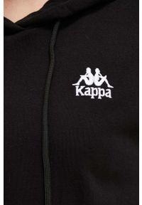 Kappa bluza damska kolor czarny z kapturem z aplikacją. Typ kołnierza: kaptur. Kolor: czarny. Długość rękawa: długi rękaw. Długość: długie. Wzór: aplikacja #4