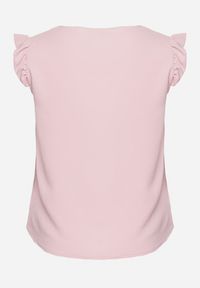 Born2be - Jasnoróżowy Top Koszulka bez Rękawów z Falbanką Vivolia. Kolor: różowy. Materiał: tkanina. Długość rękawa: bez rękawów. Sezon: lato #8