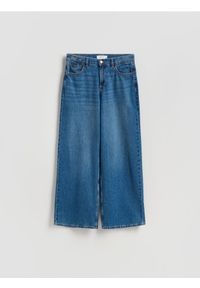 Reserved - Jeansy wide leg - niebieski. Kolor: niebieski