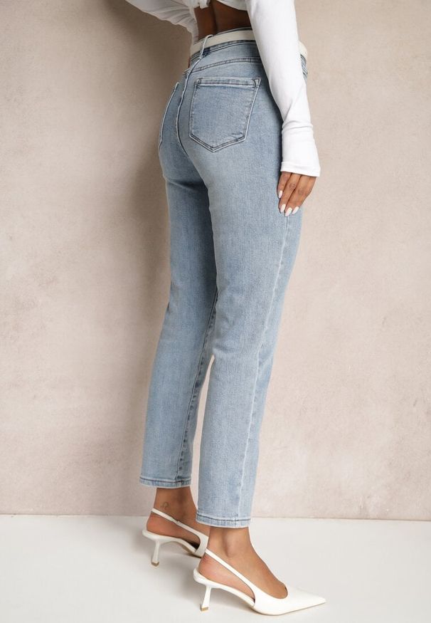 Renee - Jasnoniebieskie Jeansy High Waist Regular Fit Felindor. Okazja: na co dzień. Stan: podwyższony. Kolor: niebieski. Styl: elegancki, casual, klasyczny, sportowy