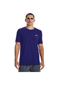 Koszulka treningowa męska Under Armour 1373726468. Kolor: niebieski. Materiał: poliester. Długość rękawa: krótki rękaw. Długość: krótkie