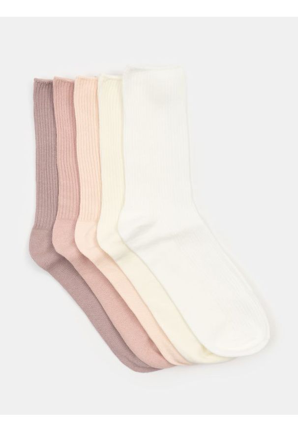 Sinsay - Prążkowane skarpetki 5 pack - wielobarwny. Materiał: prążkowany