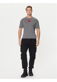 Hugo - HUGO T-Shirt Diragolino212 50447978 Szary Regular Fit. Kolor: szary. Materiał: bawełna #5