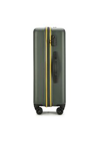 Wittchen - Średnia walizka z ABS-u delikatnie żłobiona. Kolor: zielony. Materiał: guma. Wzór: kolorowy #3