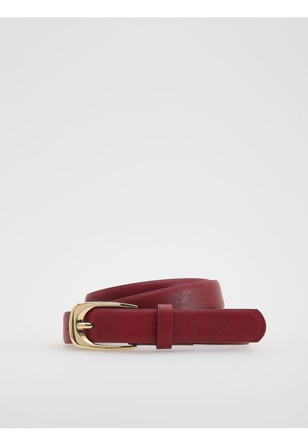 Reserved - Pasek z klamrą - intenstywna czerwień. Kolor: czerwony
