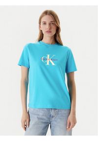 Calvin Klein Jeans T-Shirt Hero Classic LV047B865G Niebieski Regular Fit. Kolor: niebieski. Materiał: bawełna