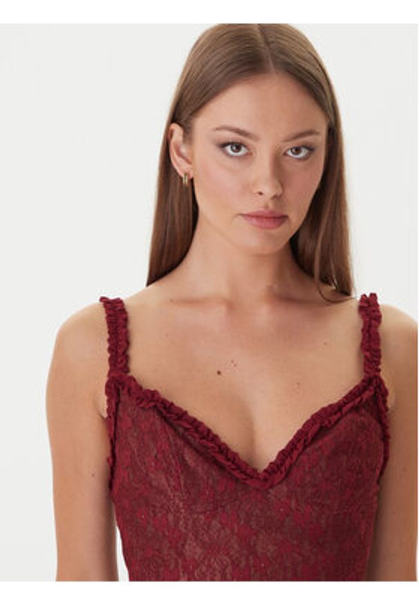 BARDOT - Bardot Sukienka koktajlowa Alegra Stretch Lace 59964DB Bordowy Regular Fit. Kolor: czerwony. Materiał: syntetyk. Styl: wizytowy