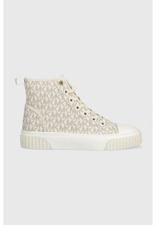 MICHAEL Michael Kors trampki Gertie 43R2GTFE5B.150 damskie kolor beżowy. Nosek buta: okrągły. Zapięcie: sznurówki. Kolor: beżowy. Materiał: guma. Szerokość cholewki: normalna