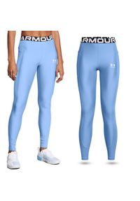 Legginsy termoaktywne damskie Under Armour HeatGear Rib szybkoschnące. Kolor: niebieski