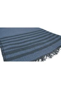 Lekki Szalik Wiosenno-Jesienny - Teer - Niebieski w Pasy. Okazja: na spacer. Kolor: niebieski. Materiał: poliester, wiskoza. Wzór: prążki, paski. Sezon: wiosna, jesień. Styl: elegancki #5