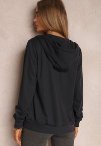 Renee - Granatowa Bluza Rhodothee. Kolor: niebieski. Materiał: jeans, dzianina. Długość rękawa: na ramiączkach. Długość: długie. Wzór: jednolity. Sezon: jesień, zima. Styl: sportowy #6