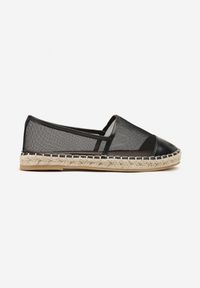 Born2be - Czarne Siateczkowe Espadryle na Podeszwie z Plecionki Follmiriela. Okazja: na co dzień, na spotkanie biznesowe, do pracy, na spacer. Kolor: czarny. Materiał: materiał. Wzór: kwiaty. Sezon: lato. Styl: biznesowy, klasyczny, elegancki, casual #6