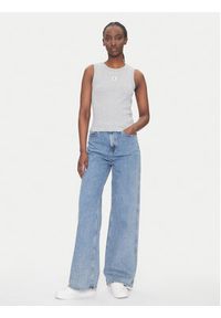 Calvin Klein Jeans Top LV047C201G Szary Slim Fit. Kolor: szary. Materiał: bawełna #5