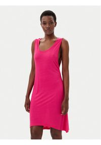 Hugo - HUGO Sukienka letnia Beach 50540333 Różowy Relaxed Fit. Kolor: różowy. Materiał: wiskoza. Sezon: lato