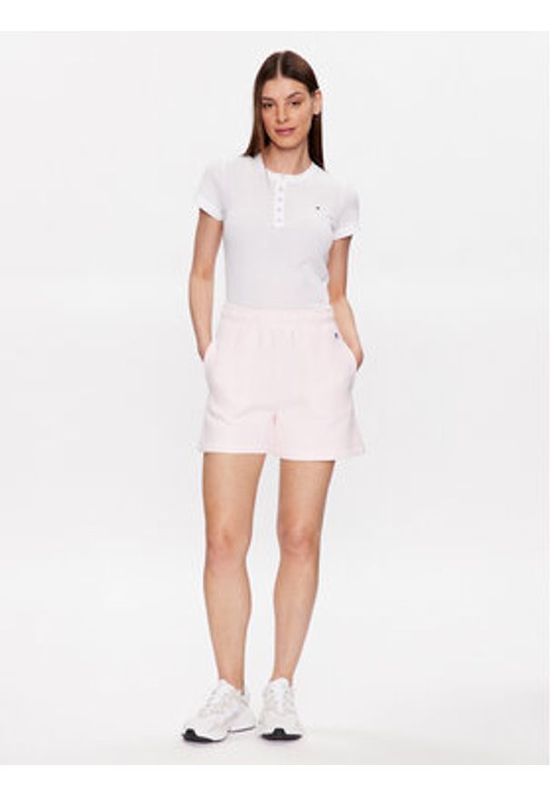 Champion Szorty sportowe Minimal Reverse Weave 116247 Różowy Regular Fit. Kolor: różowy. Materiał: bawełna