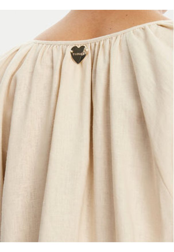TwinSet - TWINSET Bluzka 251LM2QFF Beżowy Regular Fit. Kolor: beżowy. Materiał: len