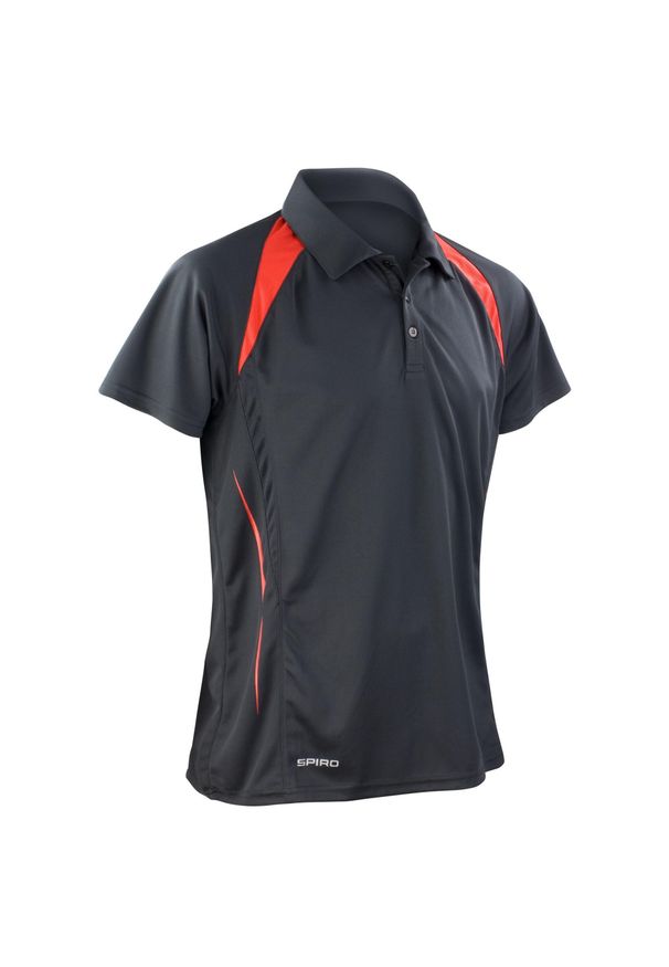 SPIRO - Męska Koszulka Polo Team Spirit. Typ kołnierza: polo. Kolor: czerwony, wielokolorowy, czarny