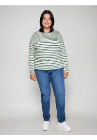 Big-Star - Bluzka damska w paski beżowo-zielone Alerra 304. Okazja: na co dzień. Kolor: zielony. Materiał: jeans, dzianina. Wzór: paski. Styl: casual #7