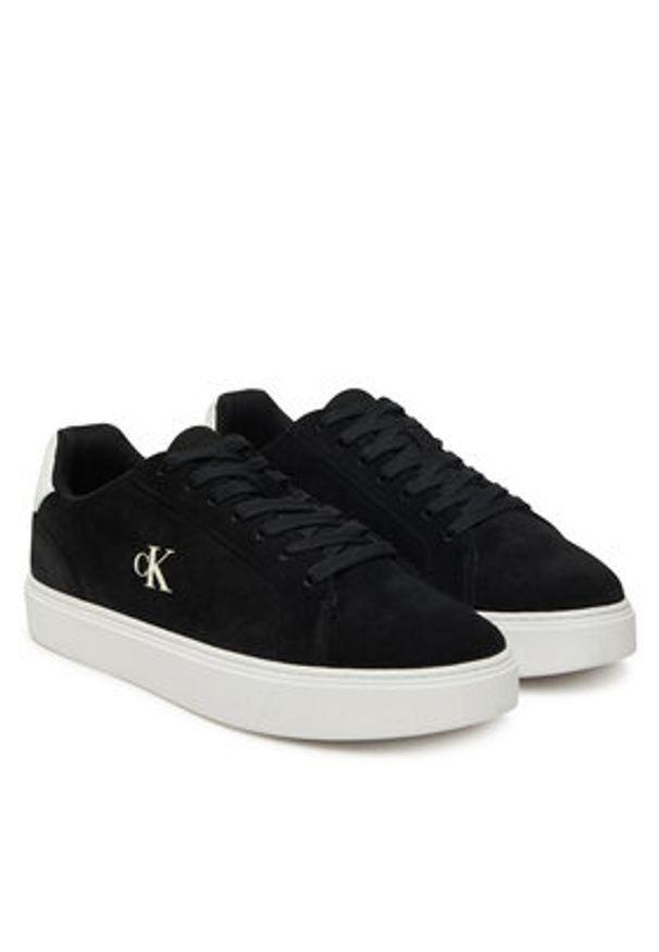 Calvin Klein Sneakersy Classic Cupsole Laceup Su YM0YM01434 Czarny. Kolor: czarny. Materiał: skóra, zamsz