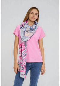 MOODO - Wzorzysty szal fuksjowy. Materiał: poliester #1