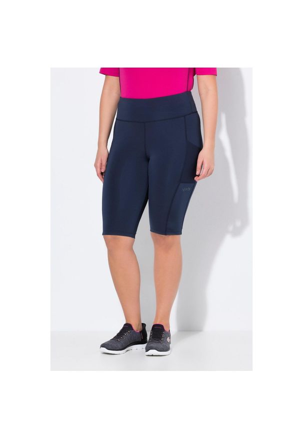 ULLA POPKEN - Damskie Kolarki elastyczna gumka kieszeń z siateczki. Kolekcja: plus size. Kolor: niebieski. Materiał: elastan, poliester, materiał