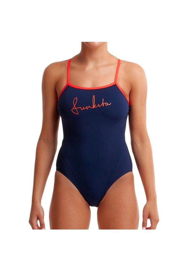 Strój do pływania FUNKITA Ocean Fire - Single Strap. Kolor: niebieski