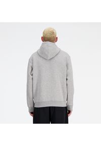 Bluza męska New Balance MT41508AG – szara. Kolor: szary. Materiał: poliester, bawełna, dresówka, tkanina. Wzór: aplikacja #4