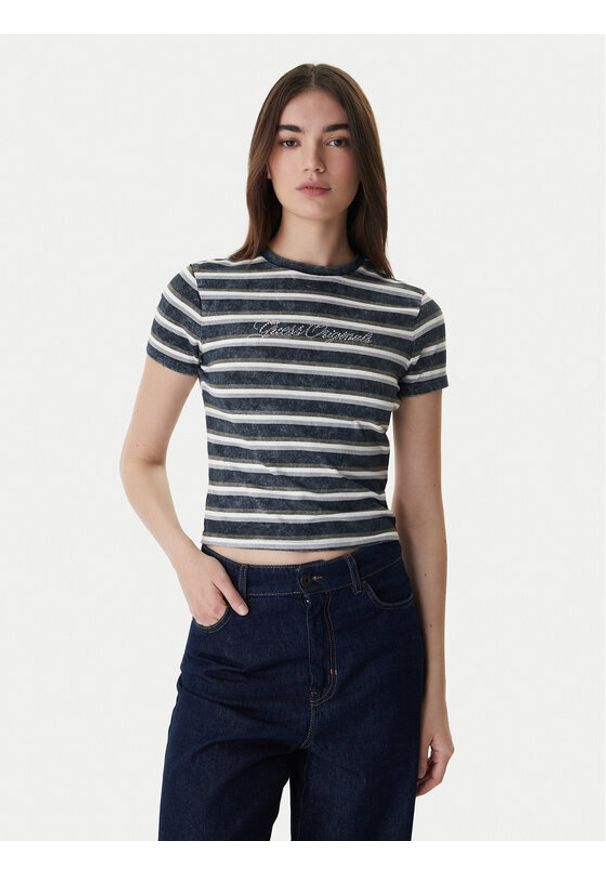 Guess T-Shirt W6RI41 J1314 Granatowy Regular Fit. Kolor: niebieski. Materiał: bawełna