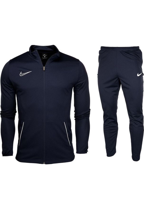 Dres sportowy męski Nike Dry Academy 21 Trk Suit. Okazja: na uczelnię. Kolor: niebieski. Materiał: dresówka. Styl: sportowy