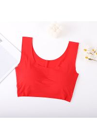 Intica - Biustonosz bezszwowy push-up z usztywnieniem Haruko. Kolor: czerwony. Materiał: materiał. Rodzaj stanika: push-up