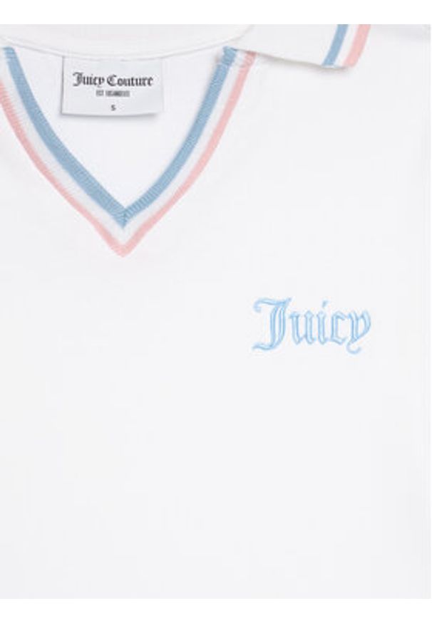 Juicy Couture Polo JCWCT225355 Biały Regular Fit. Typ kołnierza: polo. Kolor: biały