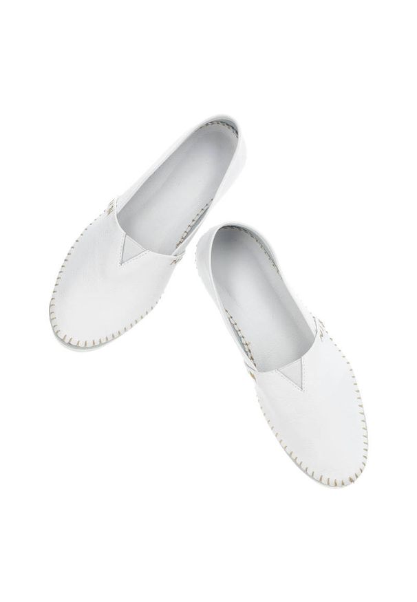 Białe Półbuty Armodo Skórzane Wygodne Buty. Kolor: biały. Materiał: skóra. Szerokość cholewki: normalna. Sezon: wiosna