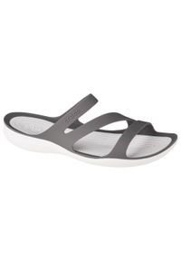 Klapki damskie Crocs Swiftwater Sandal W Smokewhite. Okazja: na randkę. Kolor: wielokolorowy, szary, biały #1