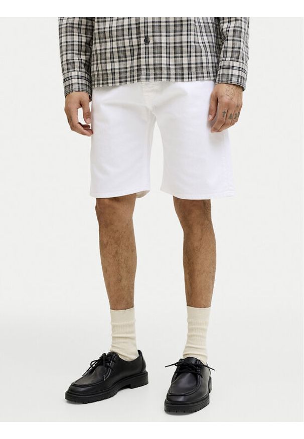 Jack & Jones Szorty materiałowe Rick Original 12290839 Biały Regular Fit. Kolor: biały. Materiał: bawełna