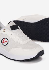 Born2be - Białe Sneakersy z Metalicznymi Wstawkami i Drobnym Haftem c. Wysokość cholewki: przed kostkę. Kolor: biały. Szerokość cholewki: normalna. Wzór: haft. Obcas: na płaskiej podeszwie #2
