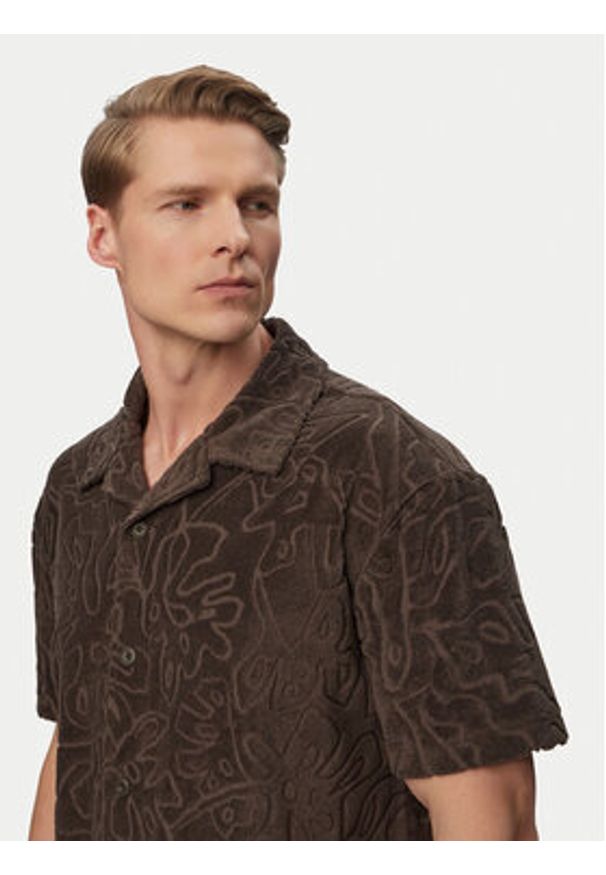 JOOP! Jeans Koszula Moana 30101962 Brązowy ciemny Regular Fit. Kolor: brązowy. Materiał: syntetyk