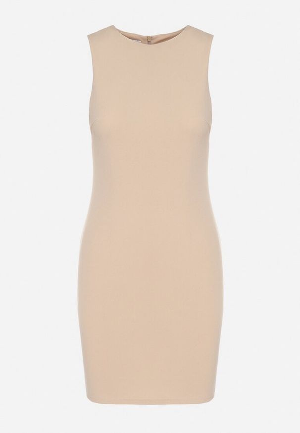 Born2be - Jasnobeżowa Ołówkowa Sukienka Bez Rękawów z Wiskozą Nelazira. Okazja: na co dzień. Kolor: beżowy. Materiał: wiskoza. Długość rękawa: bez rękawów. Typ sukienki: ołówkowe. Styl: klasyczny, casual, elegancki