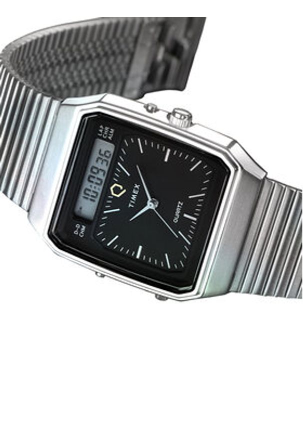 Timex Zegarek Q Timex® 1982 Ana-Digi Reissue Chronograph TW2Y05900 Srebrny. Kolor: srebrny