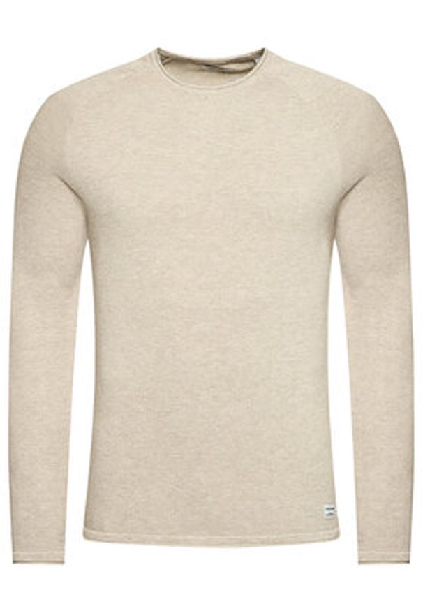 Jack & Jones - Jack&Jones Sweter Hill 12157321 Beżowy Regular Fit. Kolor: beżowy. Materiał: bawełna