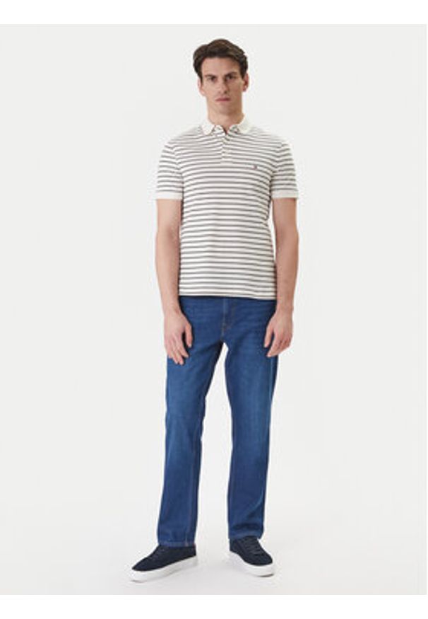 TOMMY HILFIGER - Tommy Hilfiger Polo 1985 MW0MW17771 Beżowy Slim Fit. Typ kołnierza: polo. Kolor: beżowy. Materiał: bawełna