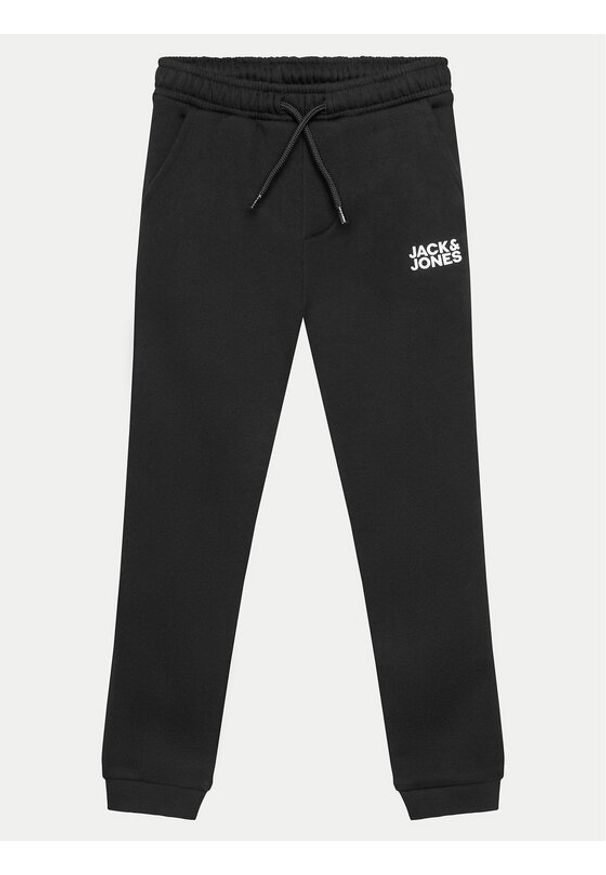 Jack&Jones Junior Spodnie dresowe Gordon 12257312 Czarny Slim Fit. Kolor: czarny. Materiał: syntetyk