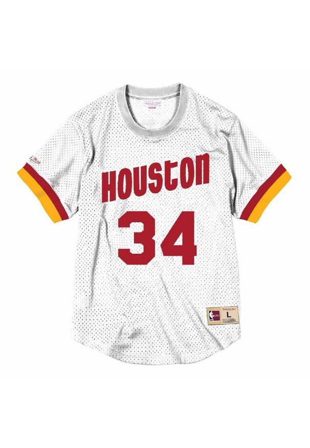 Mitchell & Ness - koszulka nba Houston Rockets Hakeem Olajuwon. Kolor: biały. Sport: koszykówka