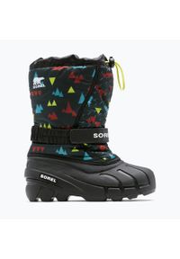 sorel - Buty trekkingowe dziecięce Sorel Flurry Print Boys. Kolor: czarny. Wzór: nadruk