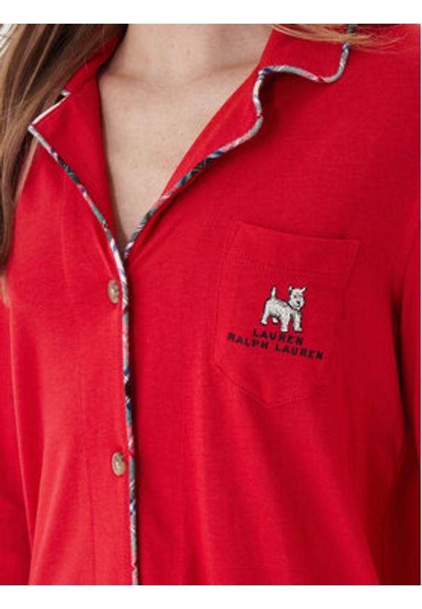 Lauren Ralph Lauren - LAUREN RALPH LAUREN Piżama ILN72467F Czerwony Regular Fit. Kolor: czerwony. Materiał: bawełna