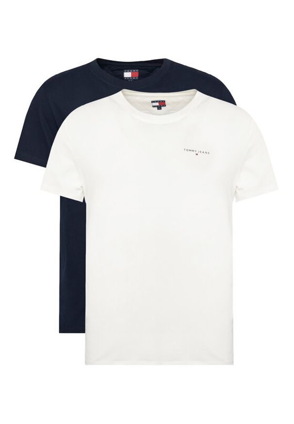 Tommy Jeans Komplet t-shirtów Linear DM0DM22316 Granatowy Slim Fit. Kolor: niebieski. Materiał: bawełna