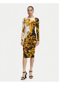 Versace Jeans Sukienka codzienna 80HAO9P0 JS547 Czarny Slim Fit. Okazja: na co dzień. Kolor: czarny. Materiał: wiskoza. Typ sukienki: proste. Styl: casual #1