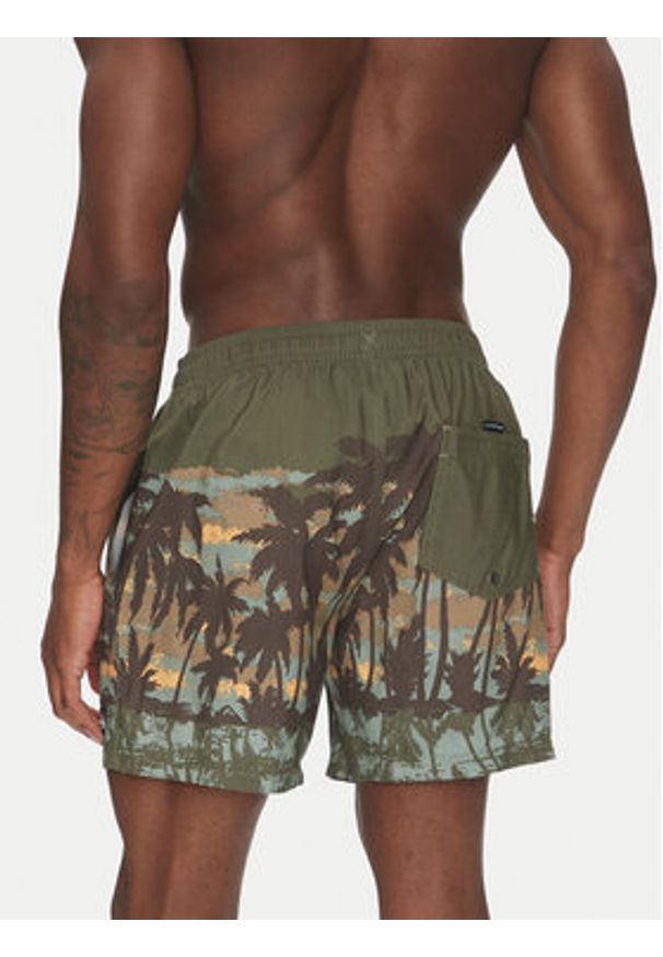 Quiksilver Szorty kąpielowe Everyday Straight Volley 15 EQYJV04121 Zielony Regular Fit. Kolor: zielony. Materiał: syntetyk