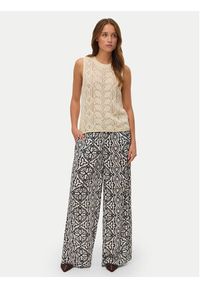 Vero Moda Spodnie materiałowe Menny 10282478 Beżowy Wide Leg. Kolor: beżowy. Materiał: wiskoza #3