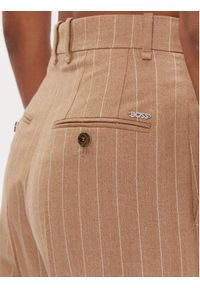 BOSS - Boss Spodnie materiałowe Taciana 50510108 Beżowy Relaxed Fit. Kolor: beżowy. Materiał: materiał, wełna #3